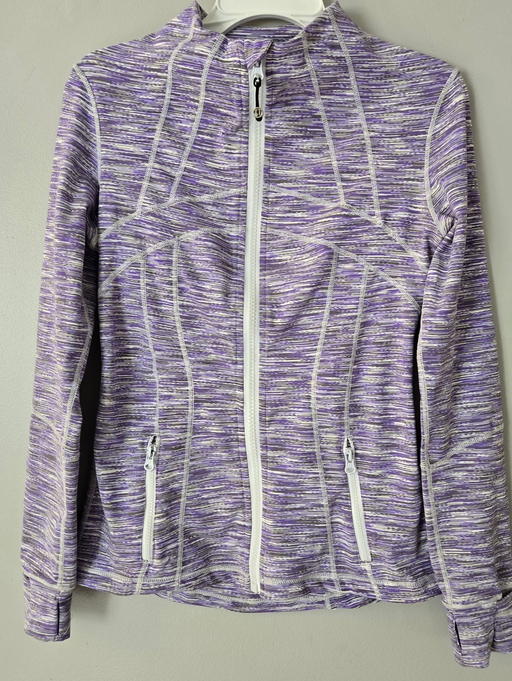 Lululemon Womens Purple White Space-Dye Activewear‎ Full-Zip Define Jacket Sz 8